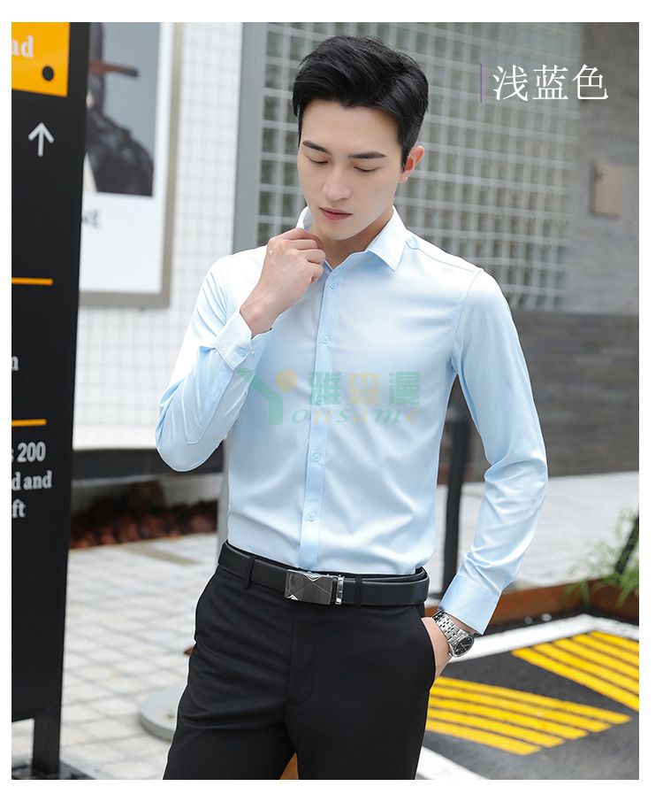 细斜纹商务长袖衬衫（男+女）(图20)