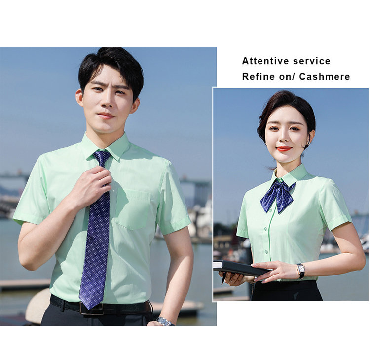 修身职业短袖衬衫（男+女）(图21)